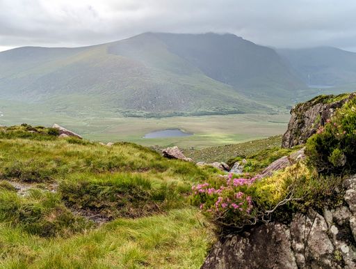 A mountain terrace with a spectacular view of the lush valley below