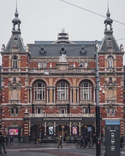 Amsterdam, Netherlands - November 28 2022: Internationaal Theater Amsterdam, a neo-Renaissance theatre in Leidesplein on a grey autumn morning.