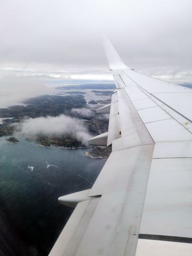 A beautiful shot of Poland and the Baltic sea from the plane