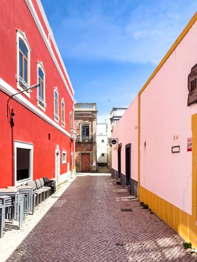 A view of the city of Olhao in the Algarve, Portugal