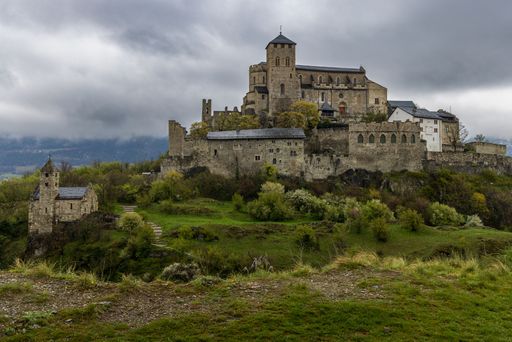 The Basilica of Valere in the city of Sion in the canton of Valais in Switzerland