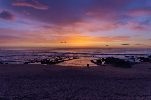 A vibrant sunset view over the mesmerizing sea