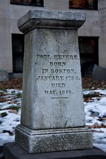 Grave site of Paul Revere in Boston