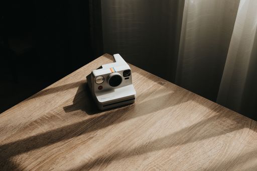Polaroid camera  getting a very nice light by the sun