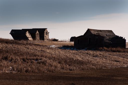 A closeup shot of an abandoned farmstead on a sunny day in Poland