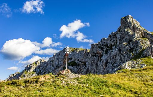 A beautiful shot of rocky cliffs under a bright sky