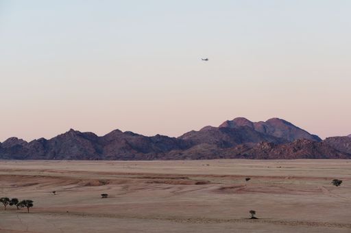 A scenic view of Naukluft National Park in Namibia at sunset