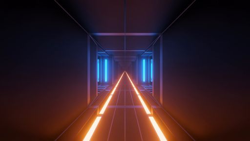 An illustration with cool futuristic sci-fi techno lights