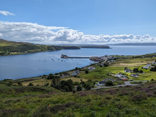 An aerial view of Idrigil Bay, Isle of Skye, Scotland