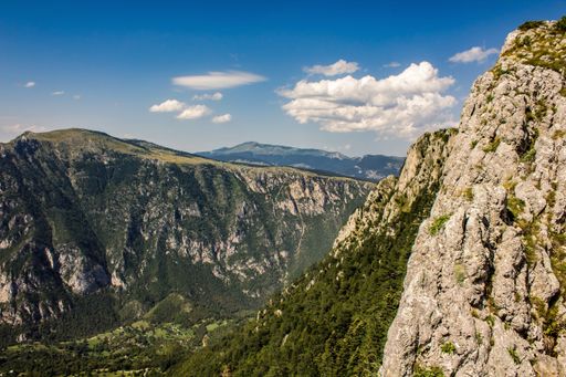 the rocks covered in green in durmitor mendigunea pitomine montenegro