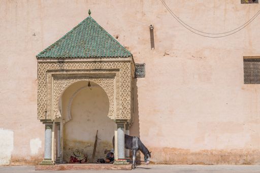 The Place el Hedim, the main square in the old city of Meknes, Morocco, North Africa