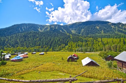 The mesmerizing views of the green landscapes against the cloudy sky in spring