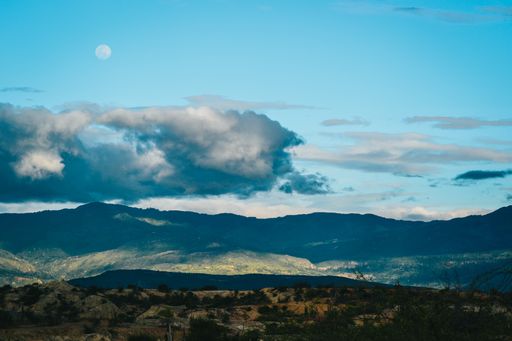 The clouds over the hills at the Tatacoa Desert, Colombia