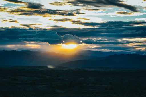A breathtaking sunset scenery in the dark cloudy sky - perfect for a wallpaper
