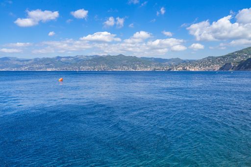 The Liguria coastline on Tigullio promontory between Camogli and Portofino, Italy