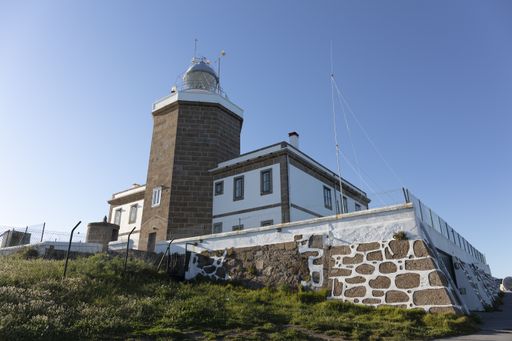 The Cape Finisterre Lighthouse on the northwestern coast of Galicia in Spain