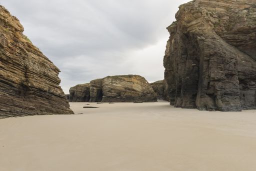 The beach in the Province of Galicia, Spain during daylight