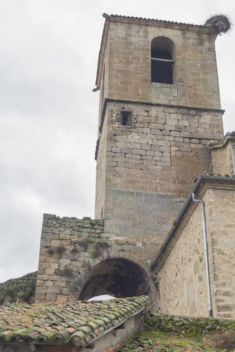 A vertical shot of details of the medieval city of Hervas Caceres Extremadura Spain