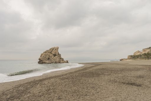 A beautiful seascape under a cloudy sky in Malaga, Andalusia, Spain