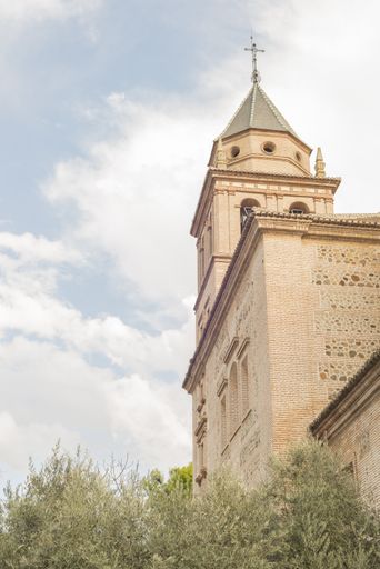 The low angle of Alhambra of Granada, Andalusia, Spain