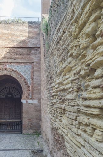 a wall of the Alhambra fortress of Granada Andalucia Spain