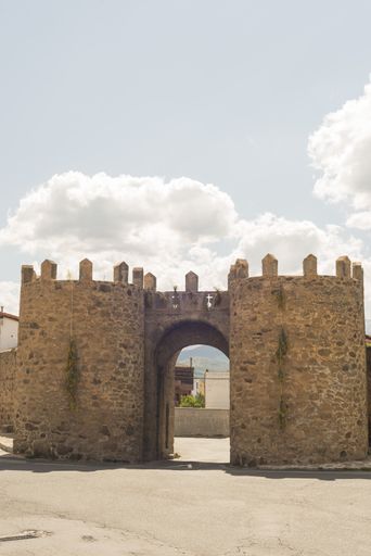 a vertical shot of El Barco de Avila Castilla la Mancha in Spain under a cloudy sky