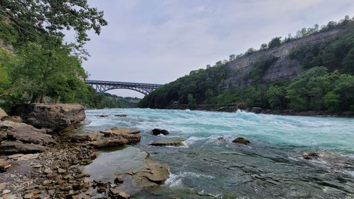 A scenic view of Niagara River in Whirlpool State Park, USA