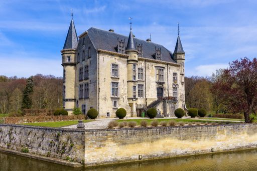 Castle Schaloen close to Valkenburg, The Netherlands. Build in 1381 from marl.