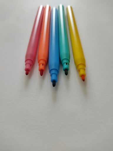 The colorful markers isolated on a white background