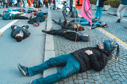 Anti war and anti military protest in Germany. German banners translate into pro peace statements. Thousands of people in the streets