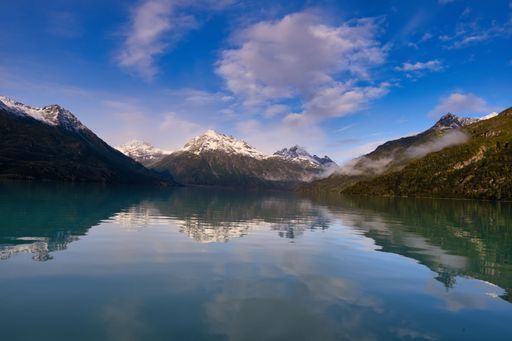 A scenic view of Crescent Lake at Lake Clark National Park, Alaska