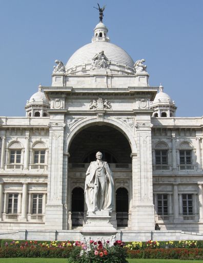 The Victoria Memorial - a large marble building in Kolkata, India