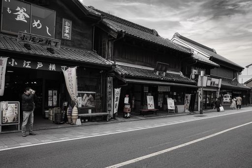The Main Street of the tourist strip in Kawagoe, Japan. The area is also known as Little Edo.
