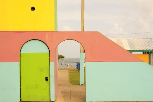 A colorful gate leading to the beach in Puerto Rico