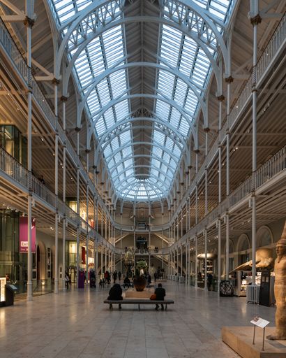 The Grand Gallery of the National Museum of Scotland, the most visited museum in Edinburgh