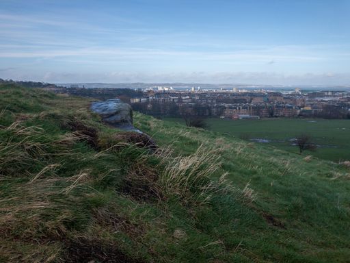 A wide angle shot of the Holyrood Park in Edinburgh, Scotland
