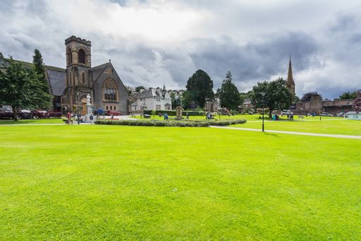 The view of a tourist center Fort William  in the Highlands near Glencoe and Ben Nevis, Scotland, England