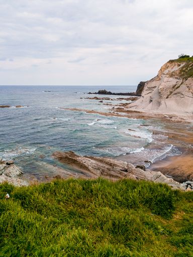 An aerial shot of Playa Arrietara Sopelana, Spain