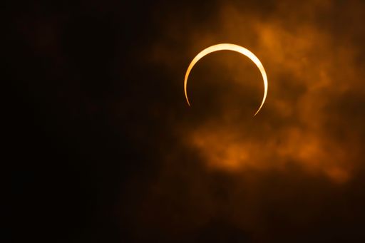 The dramatic celestial event of the Annular Solar Eclipse near Pleasanton, TX