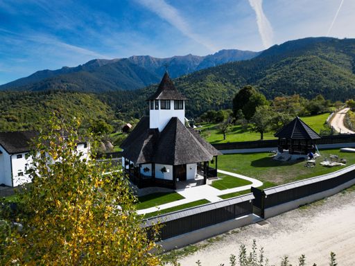 The Bran Monastery in between the Bucegi and Piatra Craiului Mountains, Romania