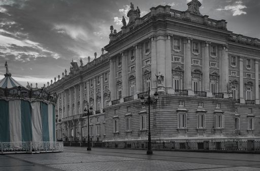 The Royal Palace of Madrid, Spain was built in the 18th and 19th centuries.
