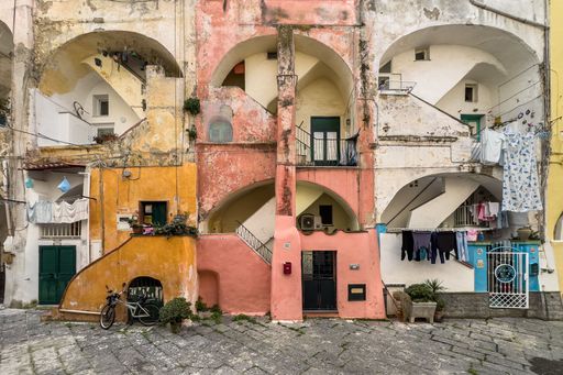 The typical Mediterranean house in Procida, Campania, Italy