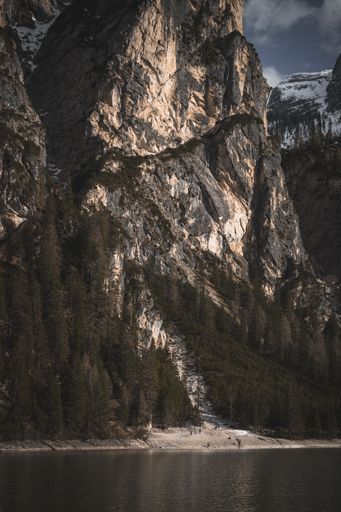 A beautiful shot of the Dolomites Mountains near Lago Di Braies in Italy