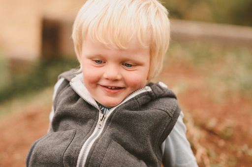 A portrait of a cute blond hair Australian boy