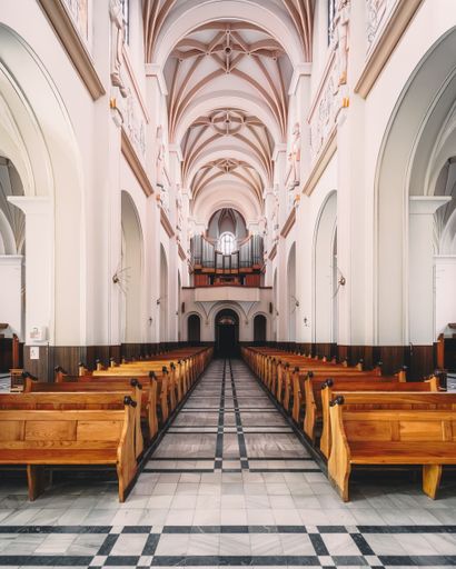 This stunning image captures the interior of a beautiful church