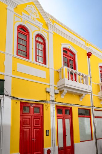 Aveiro, beautiful city in Portugal, old blue house with azulejos, in the historical center
