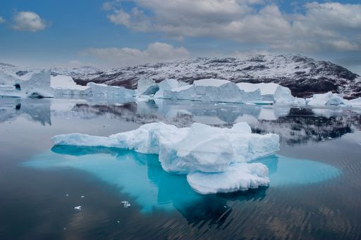 A floating ice in East Greenland, climate change concept