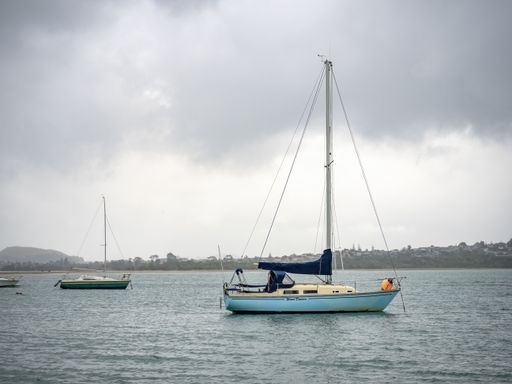 View of boats moored in Tamaki River
