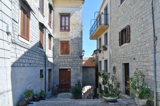 A characteristic street of a medieval village in the Isernia province.