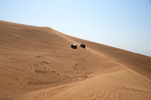 Sharjah, United Arab Emirates – April 9, 2021, early morning off-roading and dune bashing around Al Madam desert with UAE Off roaders, one of best